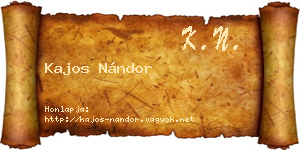 Kajos Nándor névjegykártya